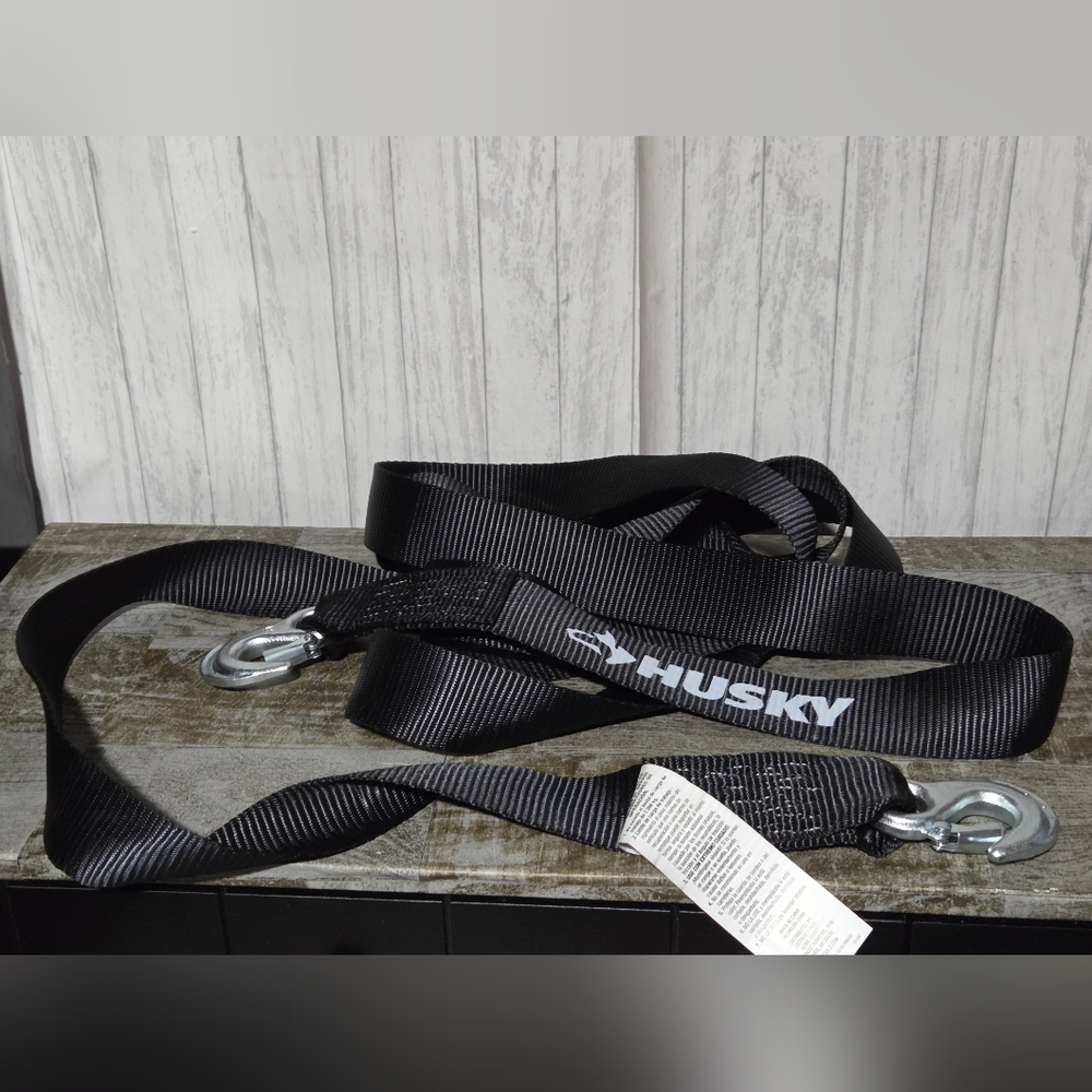 Husky 2 in. x 15 ft. Tow Strap with Hooks
